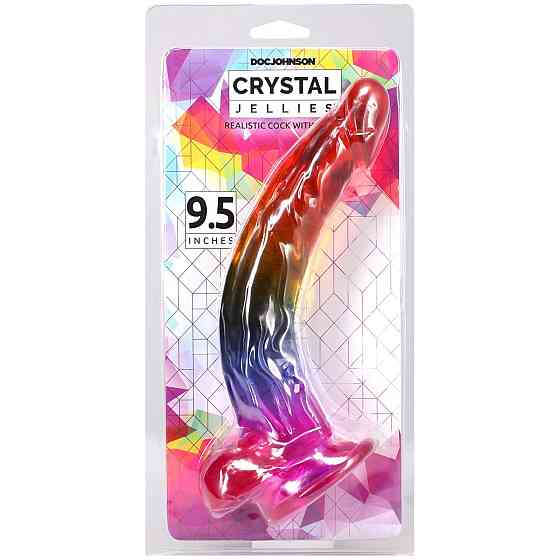 Фалоімітатор Doc Johnson Crystal Jellies - 9.5 Inch Dildo - Rainbow Sex Aura Київ