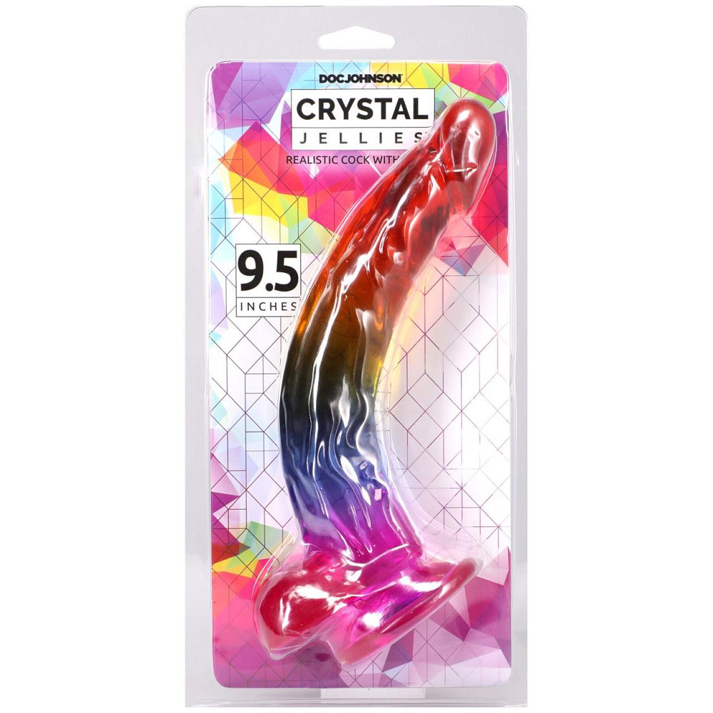 Фалоімітатор Doc Johnson Crystal Jellies - 9.5 Inch Dildo - Rainbow Sex Aura Київ - фото 5