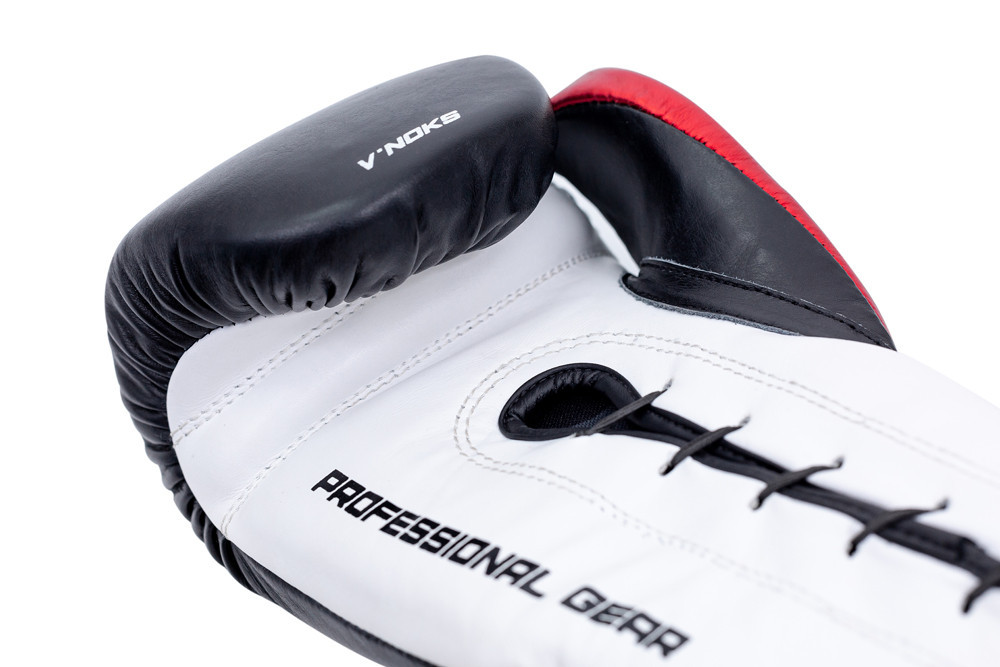 Боксерські рукавички V`Noks Mex Pro 8 унцій (Винокс) Чорні, натуральна шкіра, преміум захист Київ - фото 7