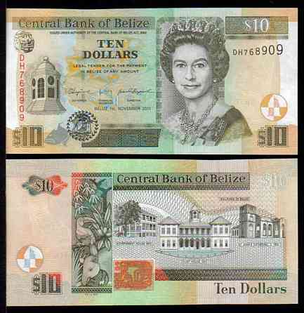 Беліз / Belize 10 dollars 2011 Pick 68d UNC Полтава
