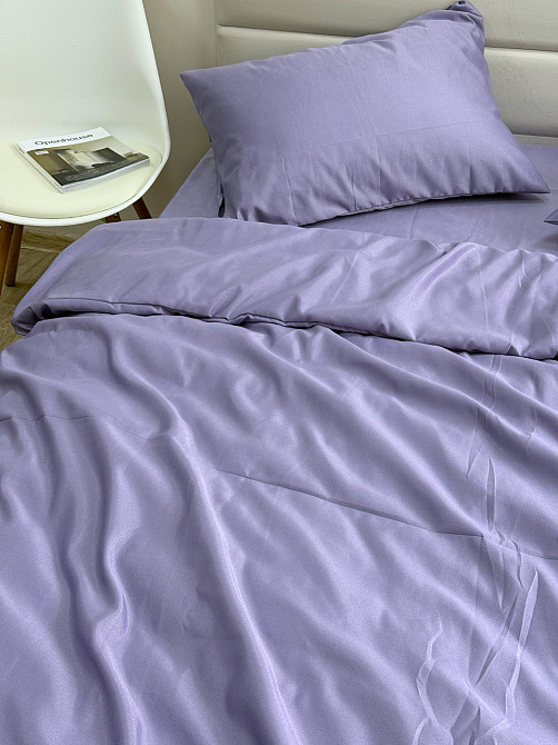 Ecotton Комплект постільної білизни Ecotton Євро 210х220 см однотонний фіолетовий Nid Purple Киев - изображение 2