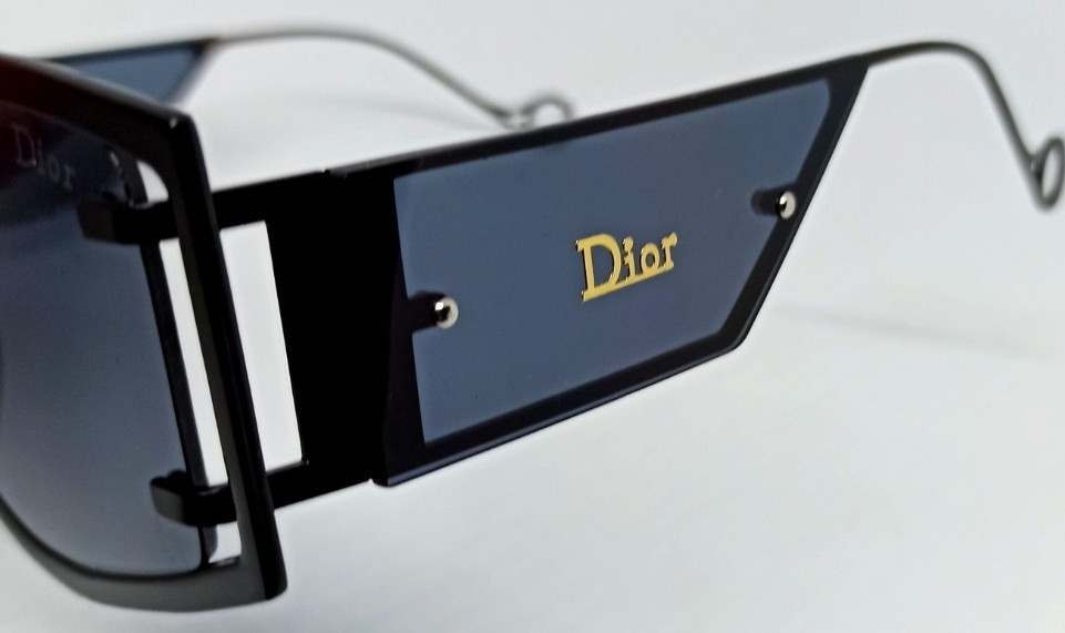 Женские брендовые очень стильные очки черные однотонные в черном метал. Киев - изображение 1