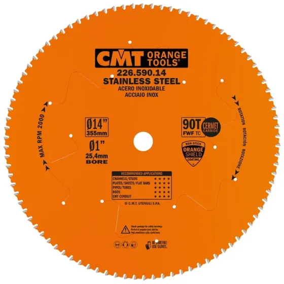 Пиляльний диск по нержавіючій сталі CMT 355x25.4x90z K2.2/1.8 (226.590.14) Одеса