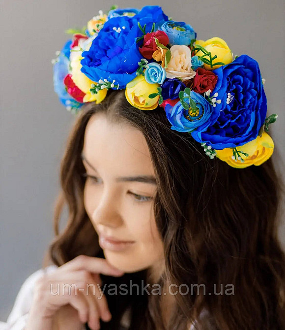 Ободок обруч з квітами "Піони великий україночка" Кривий Ріг - фото 3