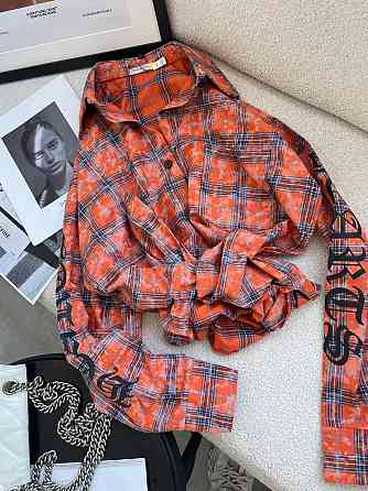 Жіноча стильна оверсайз сорочка у клітинку турецька фланель Одеса