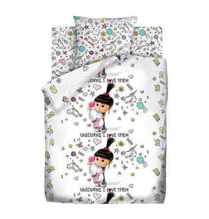 Tac Комплект постільної білизни TAC Minions полуторний 143х215 см Міньйони Агнес білий Коломыя