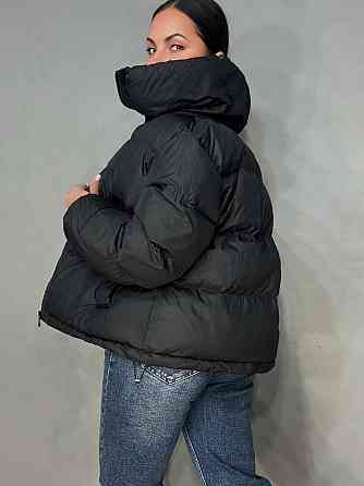 Куртка женская Haiziyuan 2603 оверсайз пуффер с воротником-стойкой черная, черный, S Киев