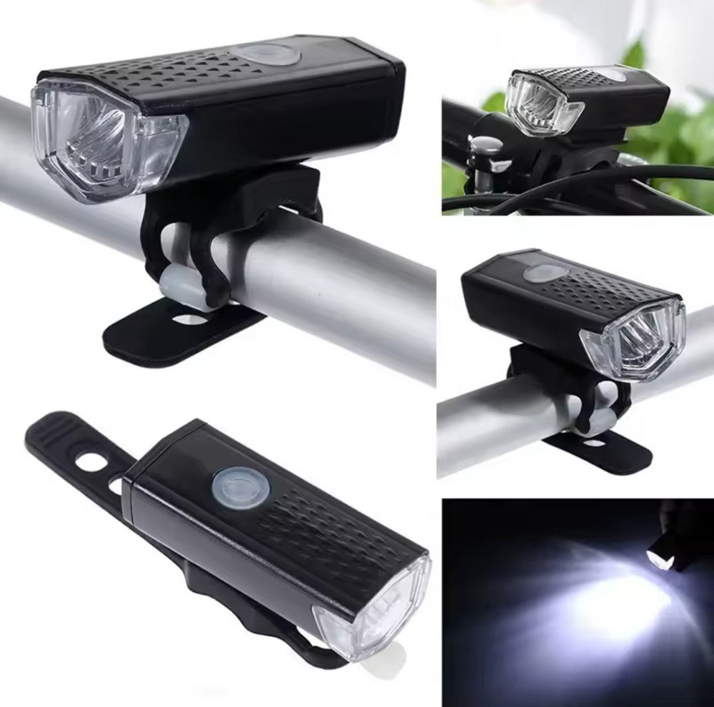 Набор светодиодный велосипедный LED фонарь и задний фонарь от USB с 7 см черный Киев - изображение 9