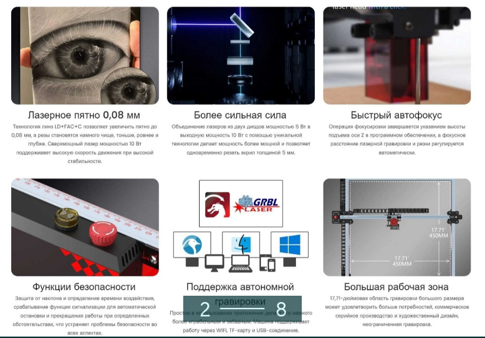 Лазерний гравер TWOTREES TS2 на 10 Вт-автофокус/ Київ - фото 2