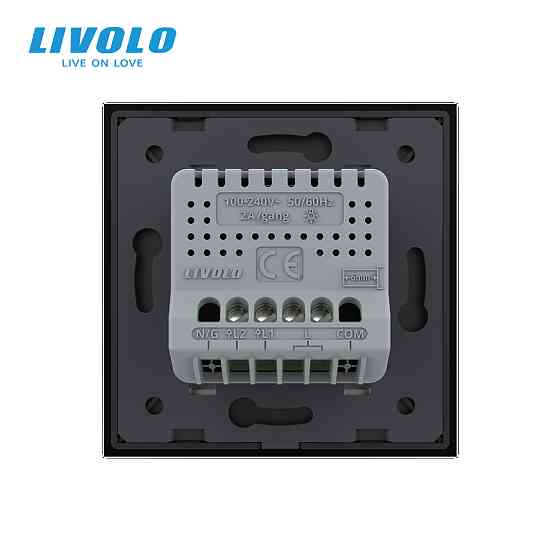 LIVOLO Сенсорний димер 2 сенсори LIVOLO чорний матове скло Коломия