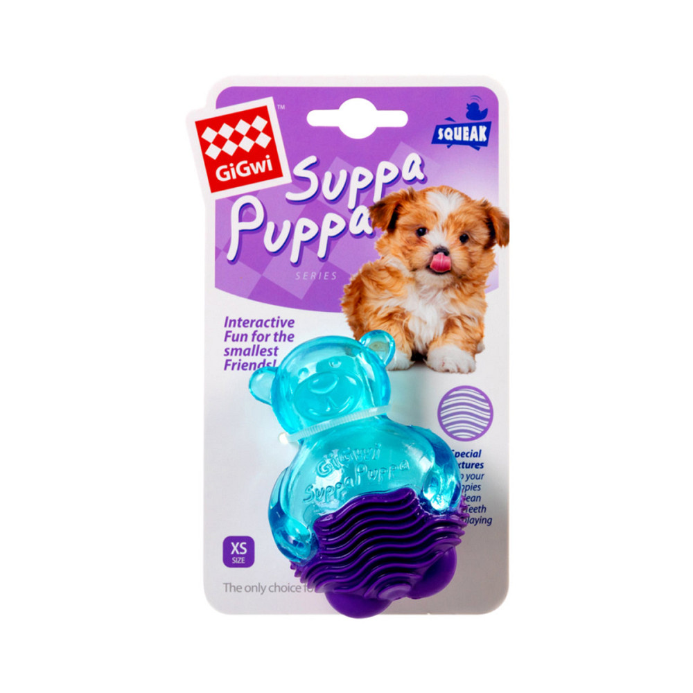 Игрушка для собак Мишка с пищалкой, синий GiGwi Suppa Puppa, резина, 9 см Киев - изображение 2