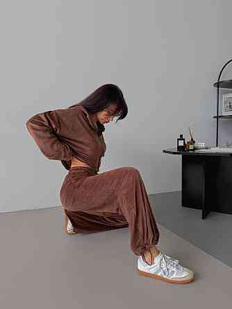 Жіночий м'який прогулянковий костюм двійка: кофта і штани з велюру Одеса