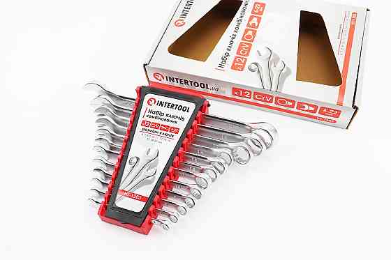 Набір ключів комбінованих 12шт (6/7/8/9/10/11/12/13/14/17/19/22мм) "пластиковий тримач" HT-1203 Київ