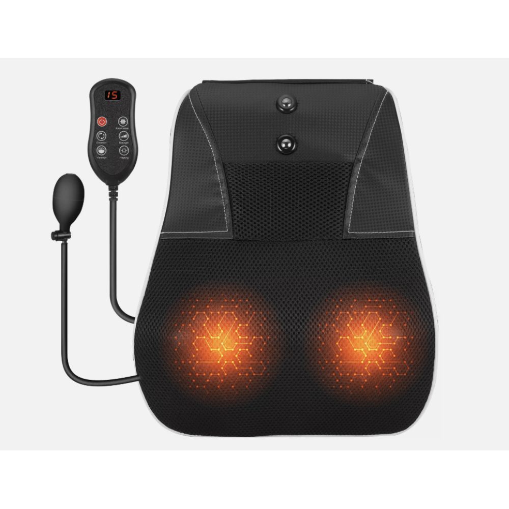 Массажер для спины TS-5544 с подогревом, 20 массажных шариков, 3 скорости и S-образный дизайн Одесса - изображение 1