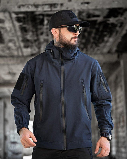 Тактична куртка Soft Shel синій ВТ6474 Одеса - фото 2