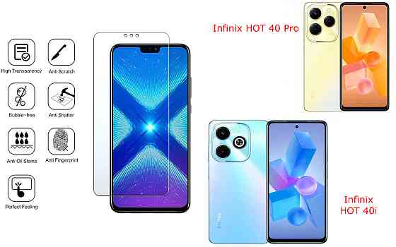 Защитное стекло NeoGlass для Infinix HOT 40 Pro, HOT 40i – ультрапрозрачное и устойчивое Киев
