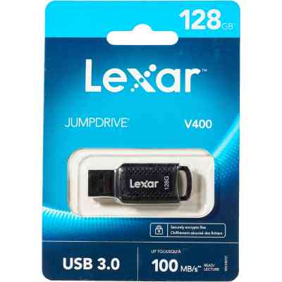 USB флеш накопичувач Lexar 128GB JumpDrive V400 Black USB 3.0 (LJDV400128G-BNBNG) Вінниця