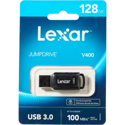 USB флеш накопичувач Lexar 128GB JumpDrive V400 Black USB 3.0 (LJDV400128G-BNBNG) Вінниця - фото 3