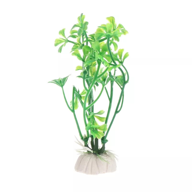 Искусственные растения в аквариум и террариум зеленого цвета - высота 11см, пластик Киев - изображение 1