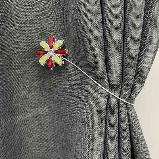 Магніти для штор та гардин "Квітка" набір 2 шт Червоний з жовтим (81-251) Київ