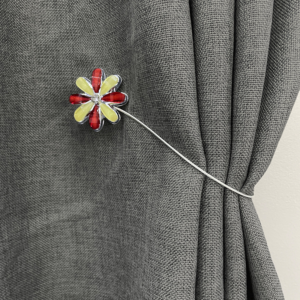 Магніти для штор та гардин "Квітка" набір 2 шт Червоний з жовтим (81-251) Київ - фото 4