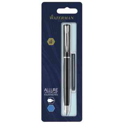 Ручка перьевая Waterman ALLURE Black CT FP F блистер (13 311b) Винница