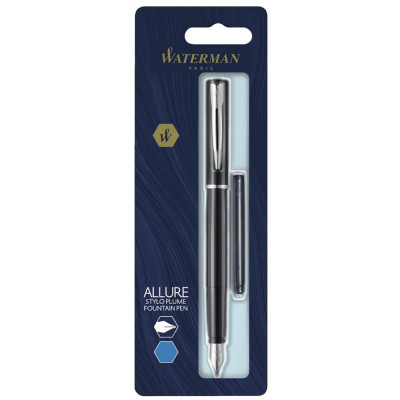 Ручка перьевая Waterman ALLURE Black CT FP F блистер (13 311b) Винница - изображение 3