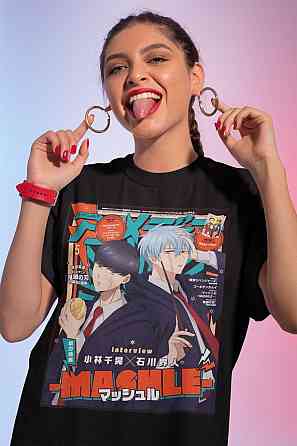 Футболка для мальчика аниме Масх Масхле Аниме Манга оверсайз (рост от 165 до 180 ) Черний AnimeJ0146m Днепр