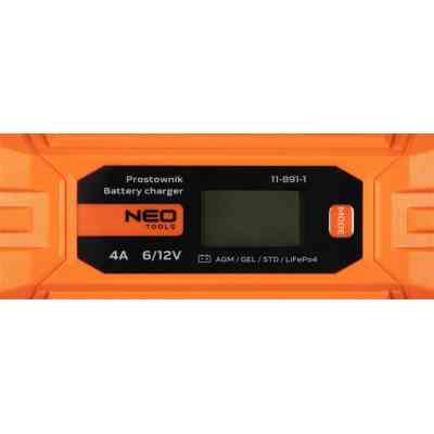 Зарядное устройство для автомобильного аккумулятора Neo Tools 4A/70Вт, 3-120Ah, для кислотних/AGM/GEL (11-891) Винница
