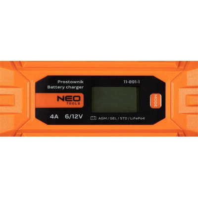 Зарядное устройство для автомобильного аккумулятора Neo Tools 4A/70Вт, 3-120Ah, для кислотних/AGM/GEL (11-891) Винница - изображение 6