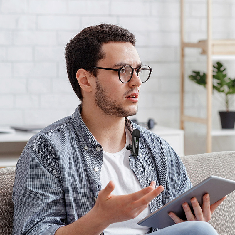 Бездротова мікрофонна система HOCO L20 Fair (Type-C) Black Київ - фото 9