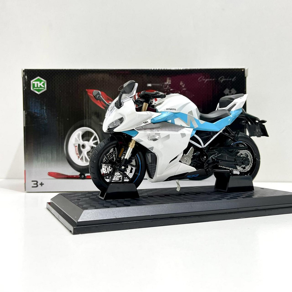 Мотоцикл металопластиковий звуки підсвічування гумові шини рухомі елементи 1:12 Білий (BG 36-480) Чернігів - фото 2