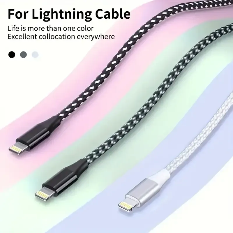 Кабель USB-Lightning 3м для Apple, прочный и гибкий Киев - изображение 2