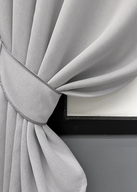 Комплект коротких штор VR-Textil Блэкаут двусторонний Eclipsе № 1791ш Светло-серый 130х170 см 2 шт (35-0393) Киев - изображение 4