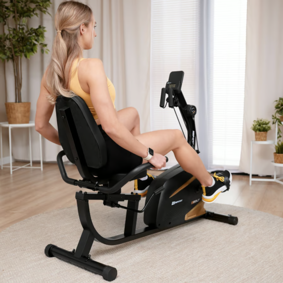 Горизонтальный велотренажер Hop-Sport HS-045L Volt магнитный золотистый Киев