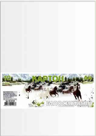 Картон білий A5 "Графіка" 10 арк. в п/п пакеті, КА5010Е, уп. Київ