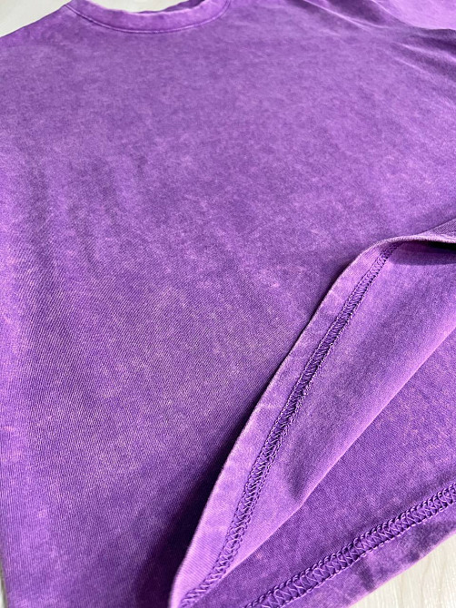 Футболка жіноча A-N 26662 тай-дай варена базова універсальна, фіолетовий, one size Одеса - фото 3