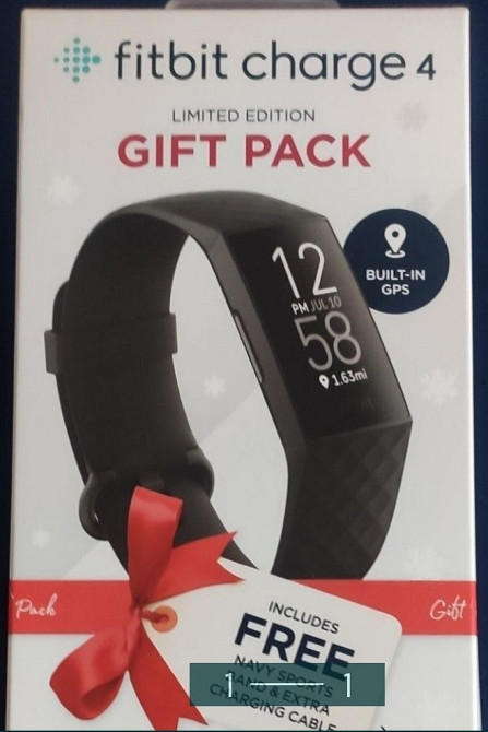 Фітнес- браслет: FitBit Charge 4, Black /Storm + Blue Band ( FB417BKNV) Київ - фото 1