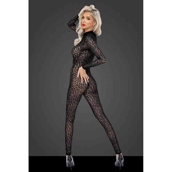 Эротичный комбинезон с леопардовым принтом XL F285 Noir Handmade Sex Aura Киев