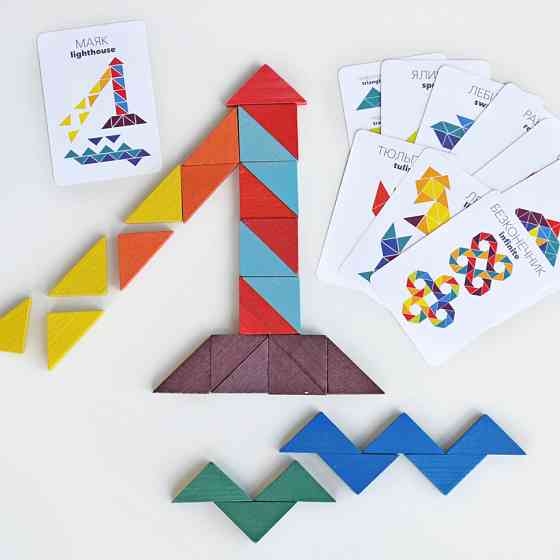 Дерев'яна гра "Трикутна мозаїка" Kupik 900194, 64 деталі Вінниця