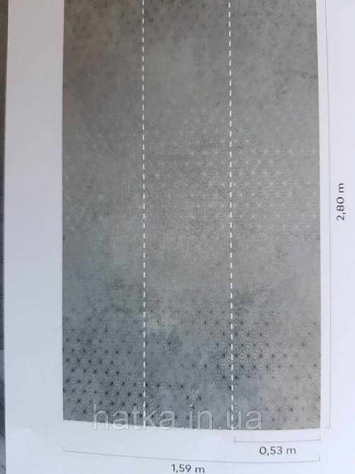 Обои виниловые Grandeco One roll one motif 2 A35101 панно 3д лофт штукатурка под бетон снежинки серые бежевые Киев - изображение 3