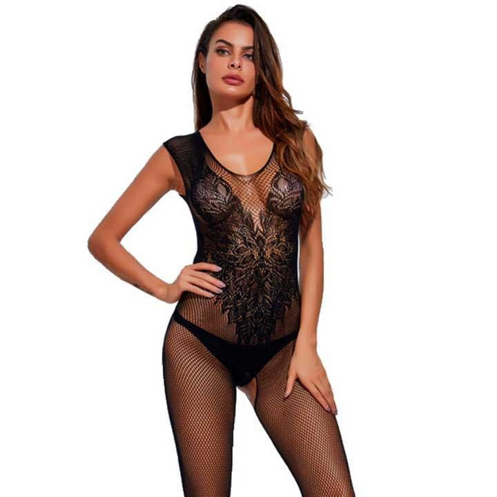 Соблазнительный бодистокинг с открытым доступом - Чёрный - S/M/L – Эротическое бельё Винница - изображение 3