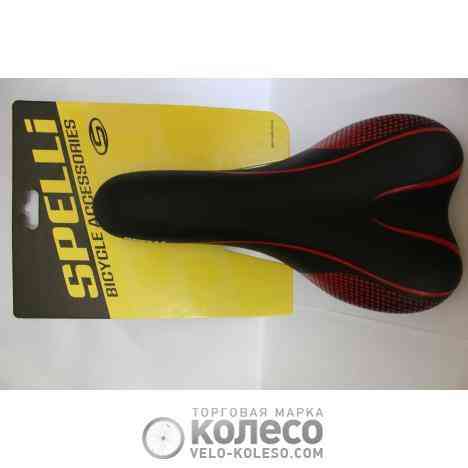 Седло велосипедное (SPORT, черно красное, Spelly) FM Мукачево