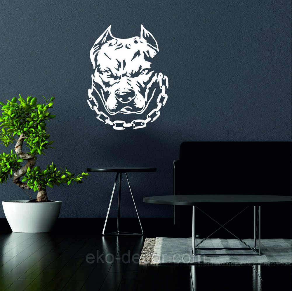 Декоративное настенное Панно «Питбуль», Декор на стену 90*69 см, Белый Киев - изображение 2