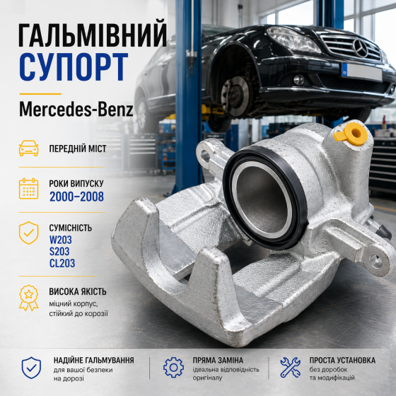 Гальмівний супорт Mercedes-Benz C-Class W203 / S203 / CL203, передній, сумісний з моделями 2000–2008 Київ