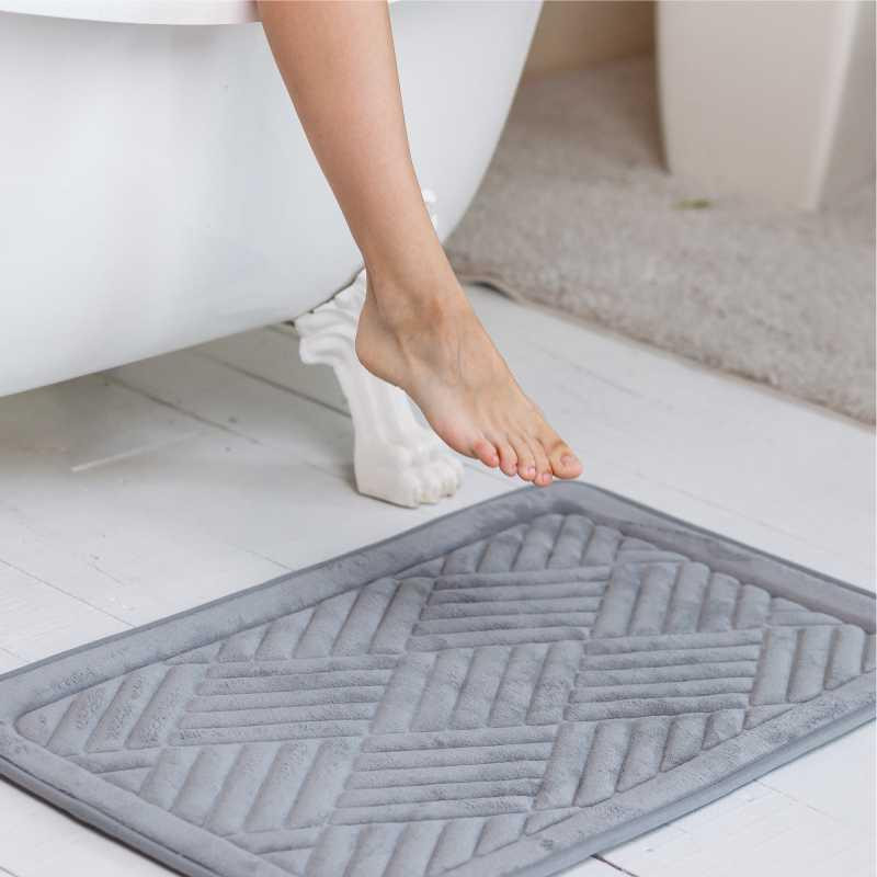Коврик для ванной и туалета Lovely Svi мягкий, абсорбирующий, нескользящий 50 x 80 x 1.5 см Серый (2565040) Киев - изображение 6