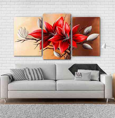 Модульна картина Абстракція Квіти Art-154_3 Київ