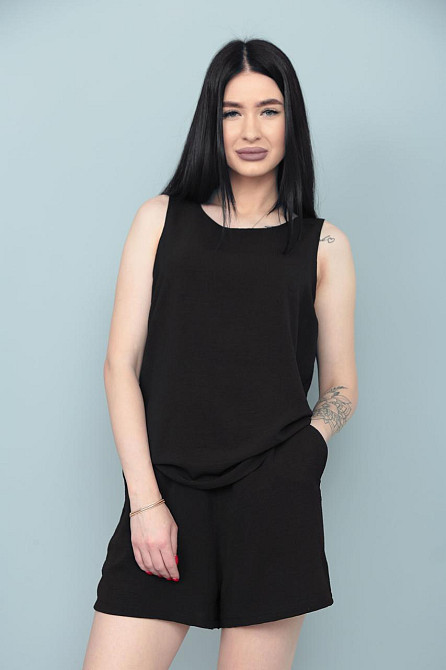 Літній костюм "Ender" оптом | Розпродаж моделі Чорний, 46-48 Київ - фото 3