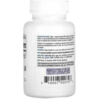 Вітамінно-мінеральний комплекс Seeking Health NAC (N-Ацетил-L-Цистеїн), 500 мг, N-Acetyl-L-Cysteine, 90 вегетаріанські (SKH-52072) Вінниця