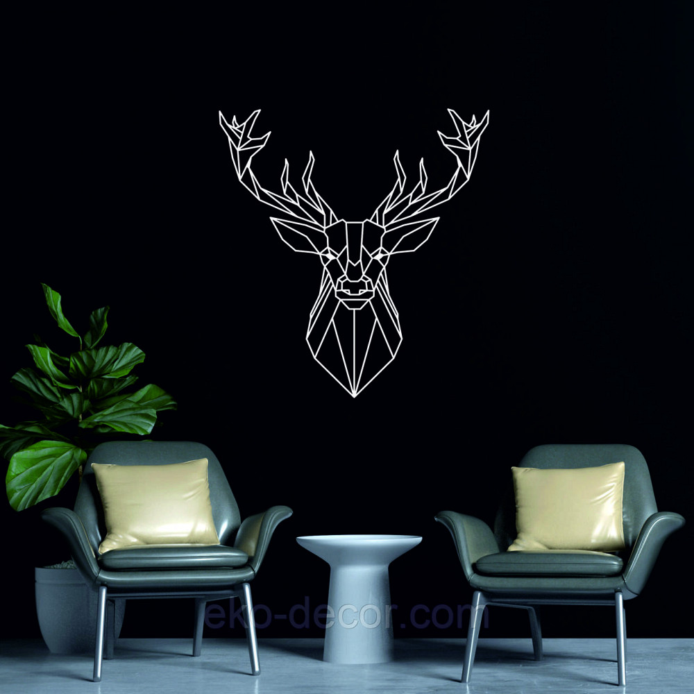 Декоративное настенное Панно «Олень», Декор на стену 90*84 см, Белый Киев - изображение 4